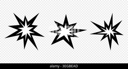 Vector comic explosions. Comic black and white burst Stock Vector