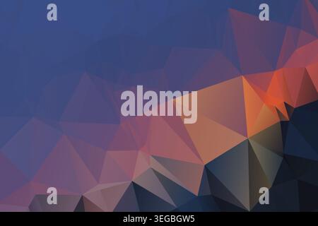 Blue red grey abstract low poly geometric background Stock Photo