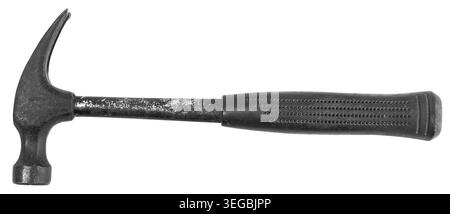 Worn claw hammer isolated on white background Stock Photo