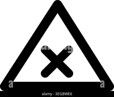 X Framed in Triangle - Solid Shape Stock Vector