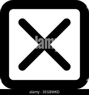 X Framed in Square - Solid Shape Stock Vector