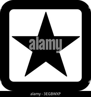 Star Framed in Square - Solid Shape Stock Vector
