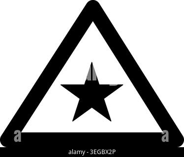 Star Framed in Triangle - Solid Shape Stock Vector