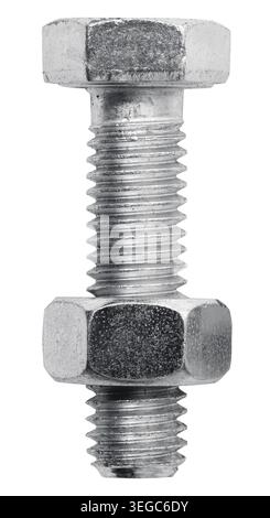 Metric Bolt and nut isolated on white background Stock Photo