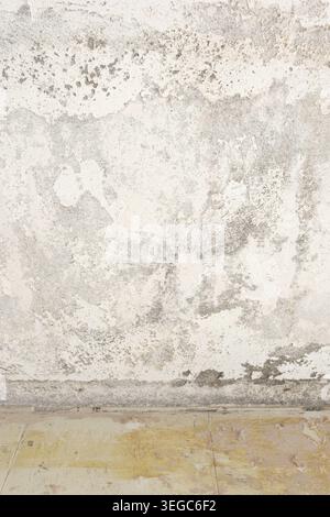 Grunge background texture of an old white plaster wall. Full frame Stock Photo