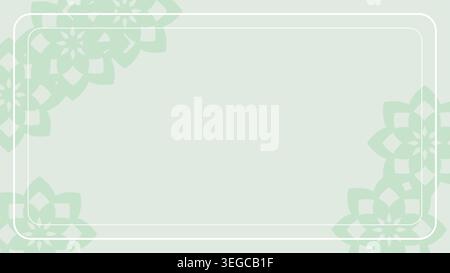 A green floral frame template designed for video thumbnails in 16:9 format. Features botanical elements with a fresh and natural atmosphere, ideal for Stock Vector