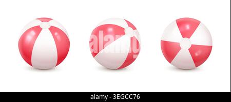 Realistic Beach Ball Set Stock Vector