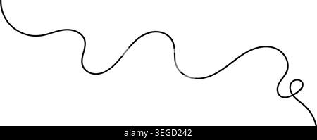 Continuous squiggle cable line creating abstract wavy vector illustration with flowing squiggles. Stock Vector