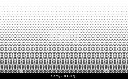 A monochrome vector gradient background featuring a seamless pattern of circular rings fading into white Stock Vector