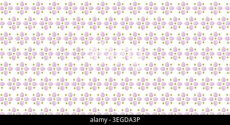 Seamless pattern with stylized flowers and small round shapes background. Stock Vector