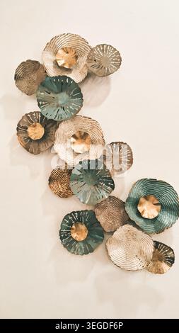 a wall decorative ornament made from sea shell Stock Photo