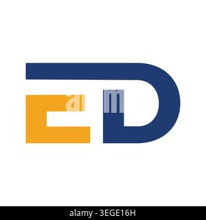 Clean and professional Letter ED icon design featuring a modern minimalist style. Perfect for branding, technology, startup logos, corporate identity, Stock Vector