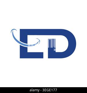 Creative Letter ED smile icon design, friendly expression, clean vector style, minimalist branding concept, professional logo element for business ide Stock Vector