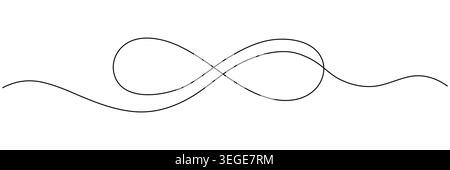 An infinity symbol drawn with a single continuous line. Editable stroke. Vector illustration Stock Vector