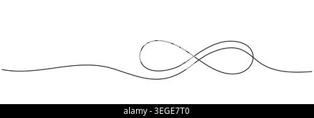 An infinity symbol drawn with a single continuous line. Editable stroke. Vector illustration Stock Vector