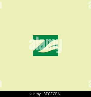Initial letter z leaf green logo design Stock Vector
