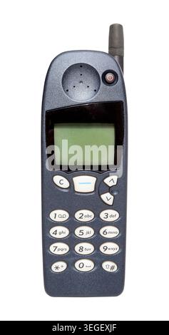Old vintage mobile phone isolated on white background Stock Photo
