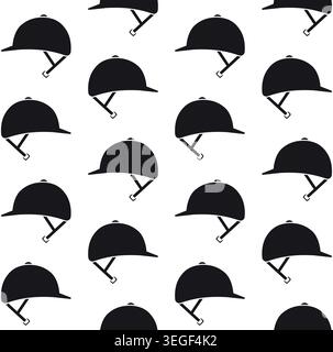 Vector seamless pattern of horse riding helmet Stock Vector