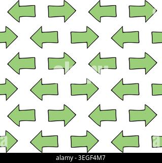 Vector seamless pattern of hand drawn arrow Stock Vector
