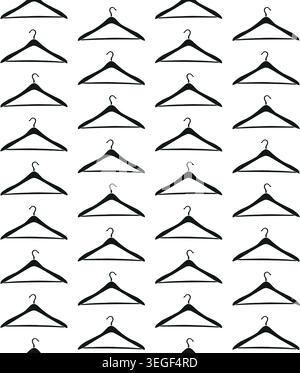 Vector seamless pattern of clothes hanger Stock Vector