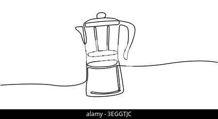 Continuous line art of minimalist electric kitchen counter food blender Stock Vector