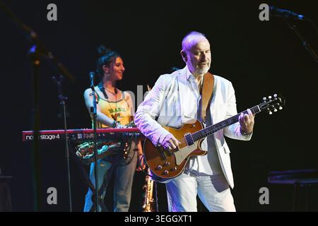 Rio de Janeiro, Brazil, May 16, 2026, Vocalist and guitarist Colin Hay of the Australian band Men at Work, during a performance at the Qualistage conc Stock Photo