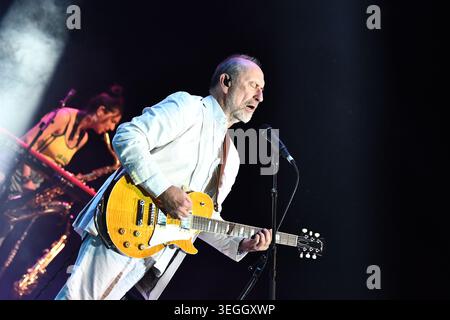 Rio de Janeiro, Brazil, May 16, 2026, Vocalist and guitarist Colin Hay of the Australian band Men at Work, during a performance at the Qualistage conc Stock Photo