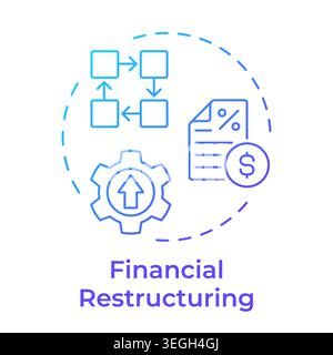 Financial restructuring blue gradient concept icon Stock Vector