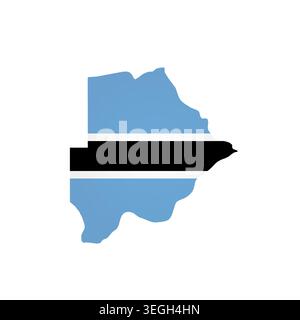 Botswana - country map silhouette filled with national flag. Simple flat vector illustration. Stock Vector