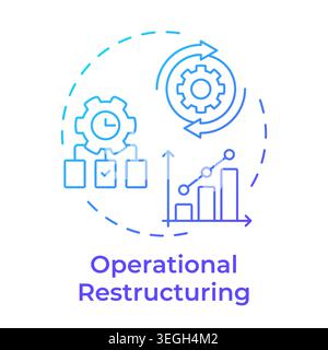 Operational restructuring blue gradient concept icon Stock Vector