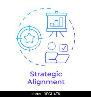 Strategic alignment blue gradient concept icon Stock Vector