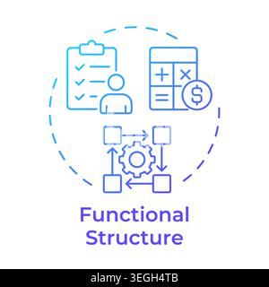 Functional structure blue gradient concept icon Stock Vector
