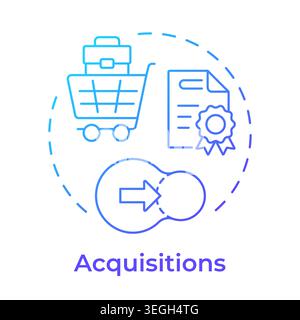 Acquisitions blue gradient concept icon Stock Vector