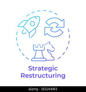 Strategic restructuring blue gradient concept icon Stock Vector