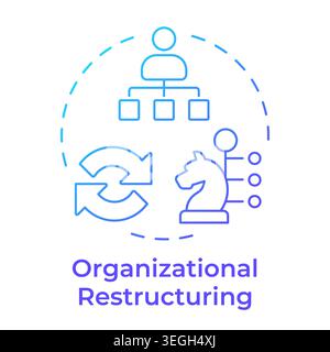 Organizational restructuring blue gradient concept icon Stock Vector