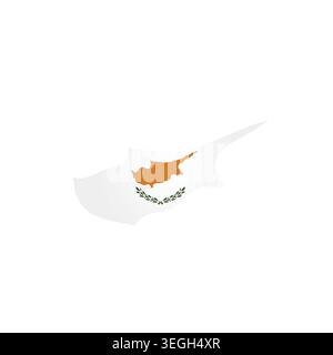 Cyprus - country map silhouette filled with national flag. Simple flat vector illustration. Stock Vector