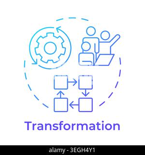 Transformation blue gradient concept icon Stock Vector