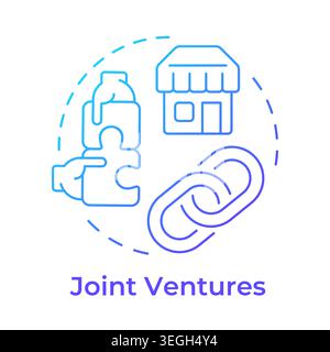 Joint ventures blue gradient concept icon Stock Vector