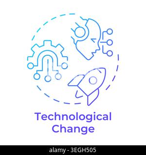 Technological change blue gradient concept icon Stock Vector