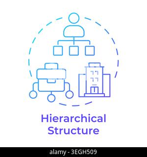 Hierarchical structure blue gradient concept icon Stock Vector