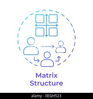 Matrix structure blue gradient concept icon Stock Vector