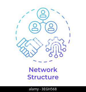Network structure blue gradient concept icon Stock Vector