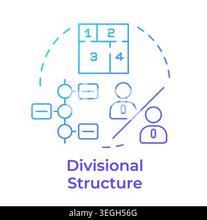 Divisional structure blue gradient concept icon Stock Vector
