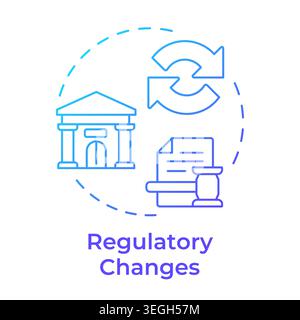 Regulatory changes blue gradient concept icon Stock Vector