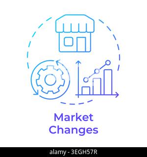 Market changes blue gradient concept icon Stock Vector