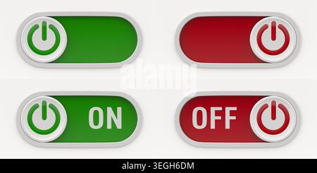 Toggle switch button on white background. Isolated 3D illustration Stock Photo