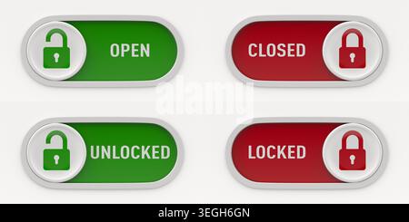Toggle switch button on white background. Isolated 3D illustration Stock Photo