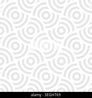 Concentric Circles Seamless Pattern. Vector pattern with shapes on a transparent background. Includes geometrical shapes in a repeated layout. Usable for various ornamental design projects. Stock Vector