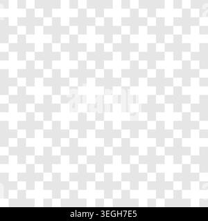 Pixel Cross Seamless Pattern. Vector pattern with shapes on a transparent background. Includes geometrical shapes in a repeated layout. Usable for various ornamental design projects. Stock Vector
