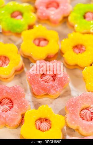 Hands Holding Basket of Easter Cookies Stock Photo